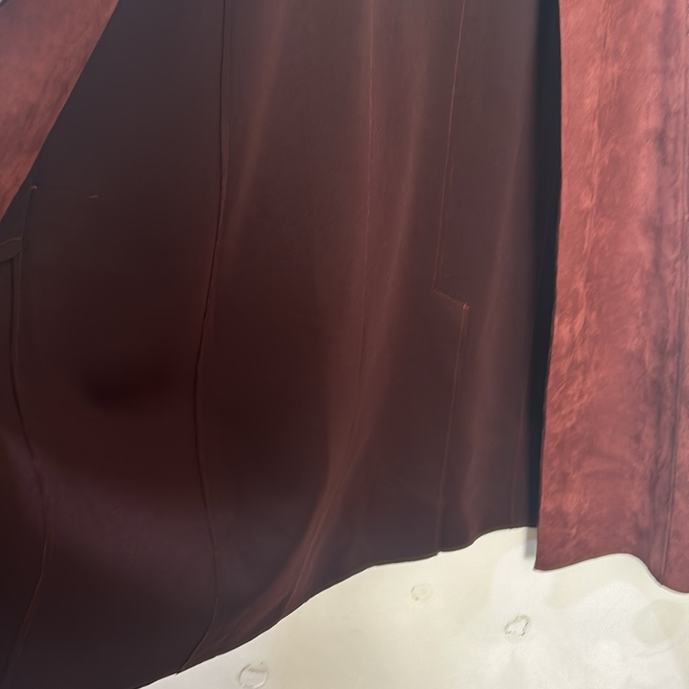 CHICO ELONGATED VEST WOMEN SIZE  8/10 BROWN FAUX SUEDE - Picture 11 of 14